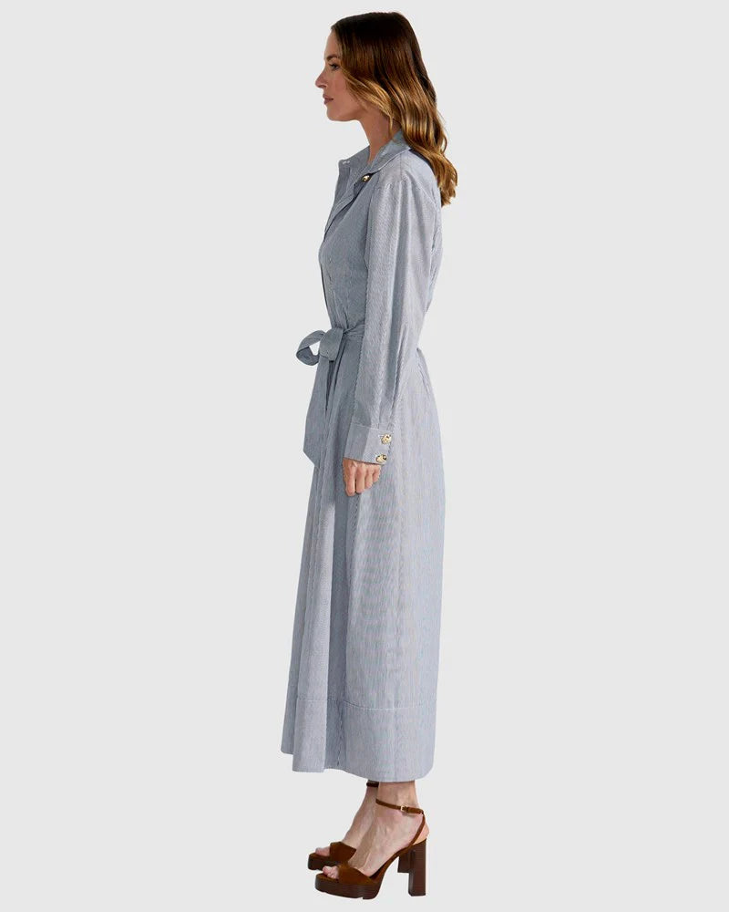 Madras Dress - Black/White Stripe