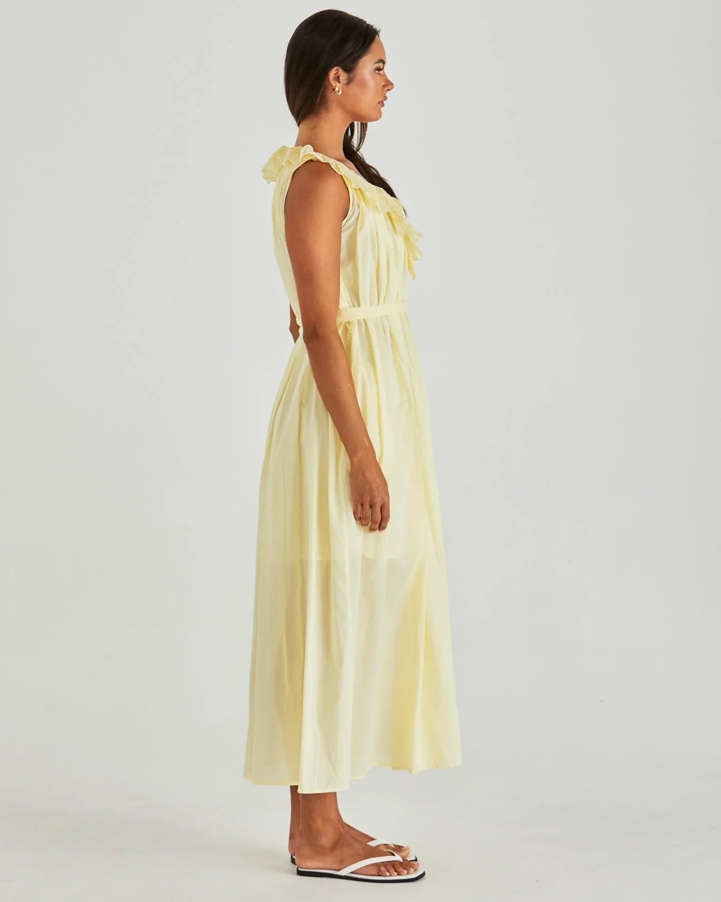 Lilla Ruffled Dress - Butter Yellow