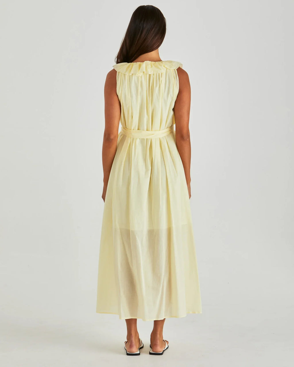 Lilla Ruffled Dress - Butter Yellow