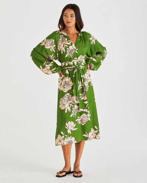 Antonie Obi Belted Dress - Moonflower