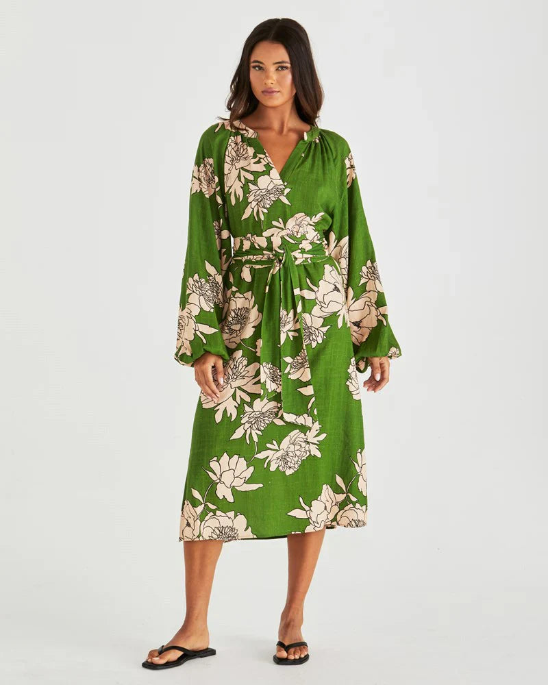 Antonie Obi Belted Dress - Moonflower