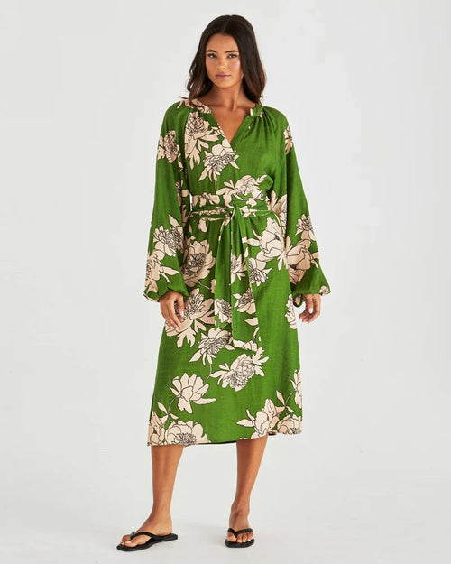 Antonie Obi Belted Dress - Moonflower
