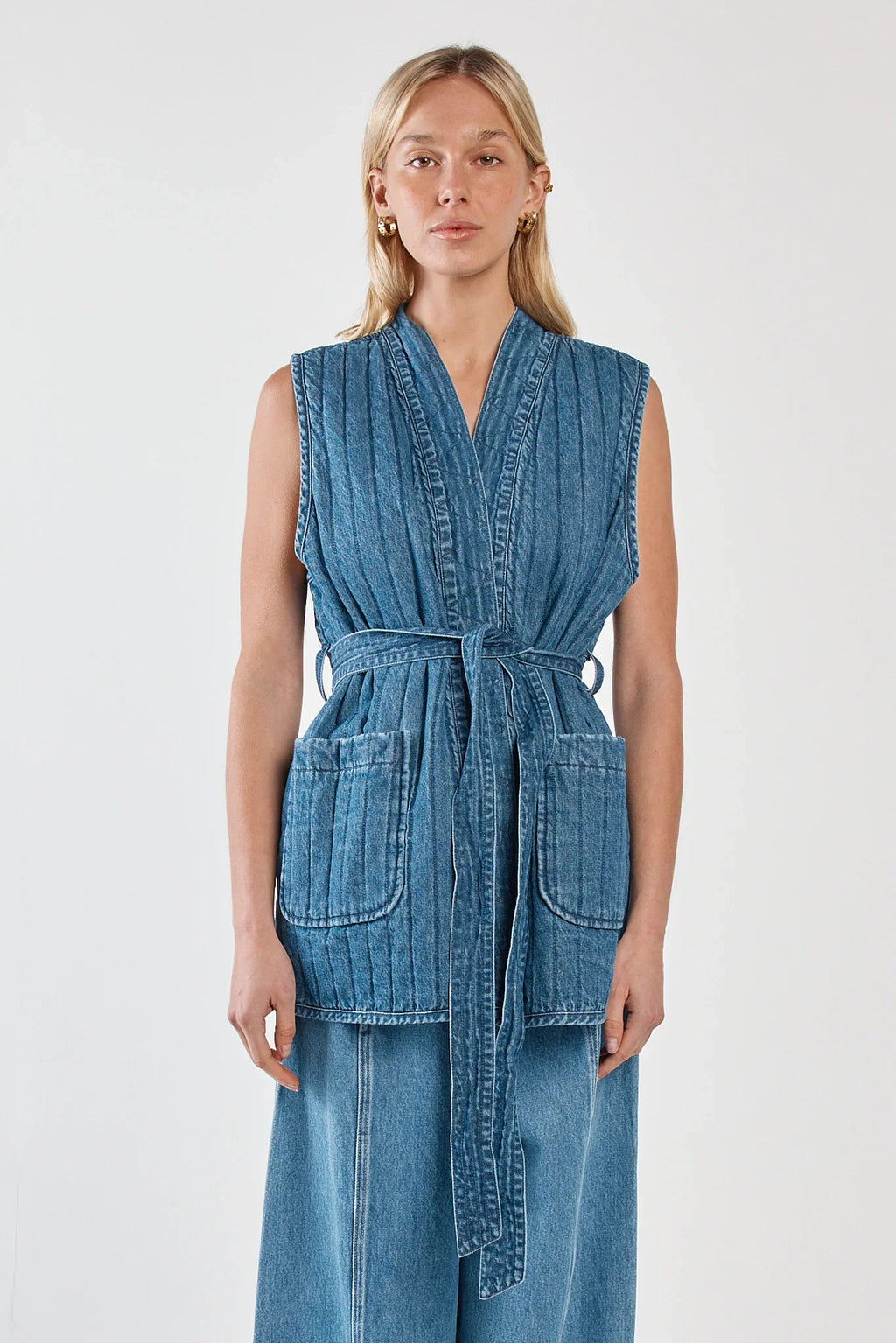 Pepa Quilted Denim Vest