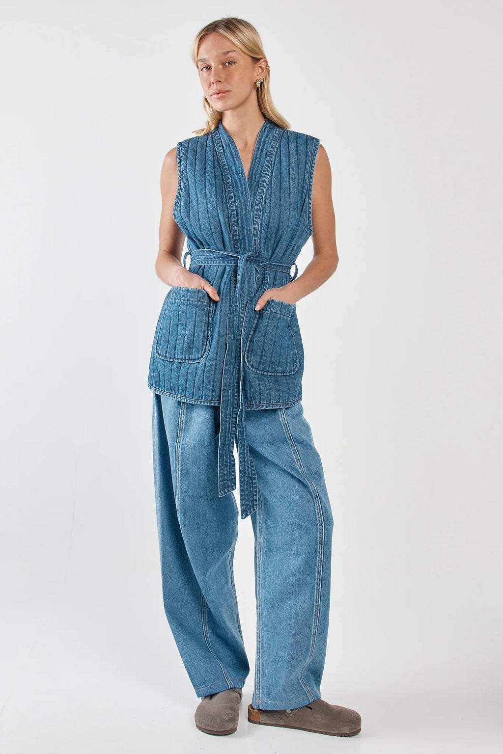 Pepa Quilted Denim Vest