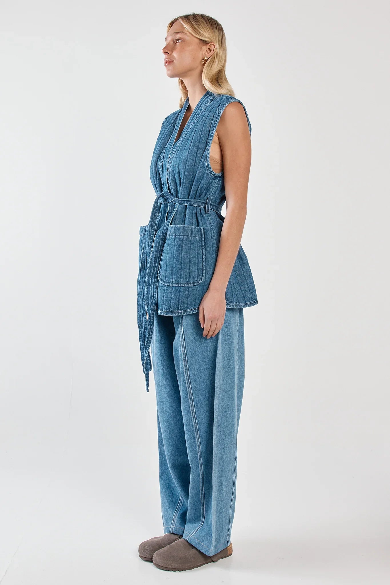 Pepa Quilted Denim Vest