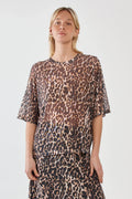 Oxley Print Mesh Tee - Animal Brown