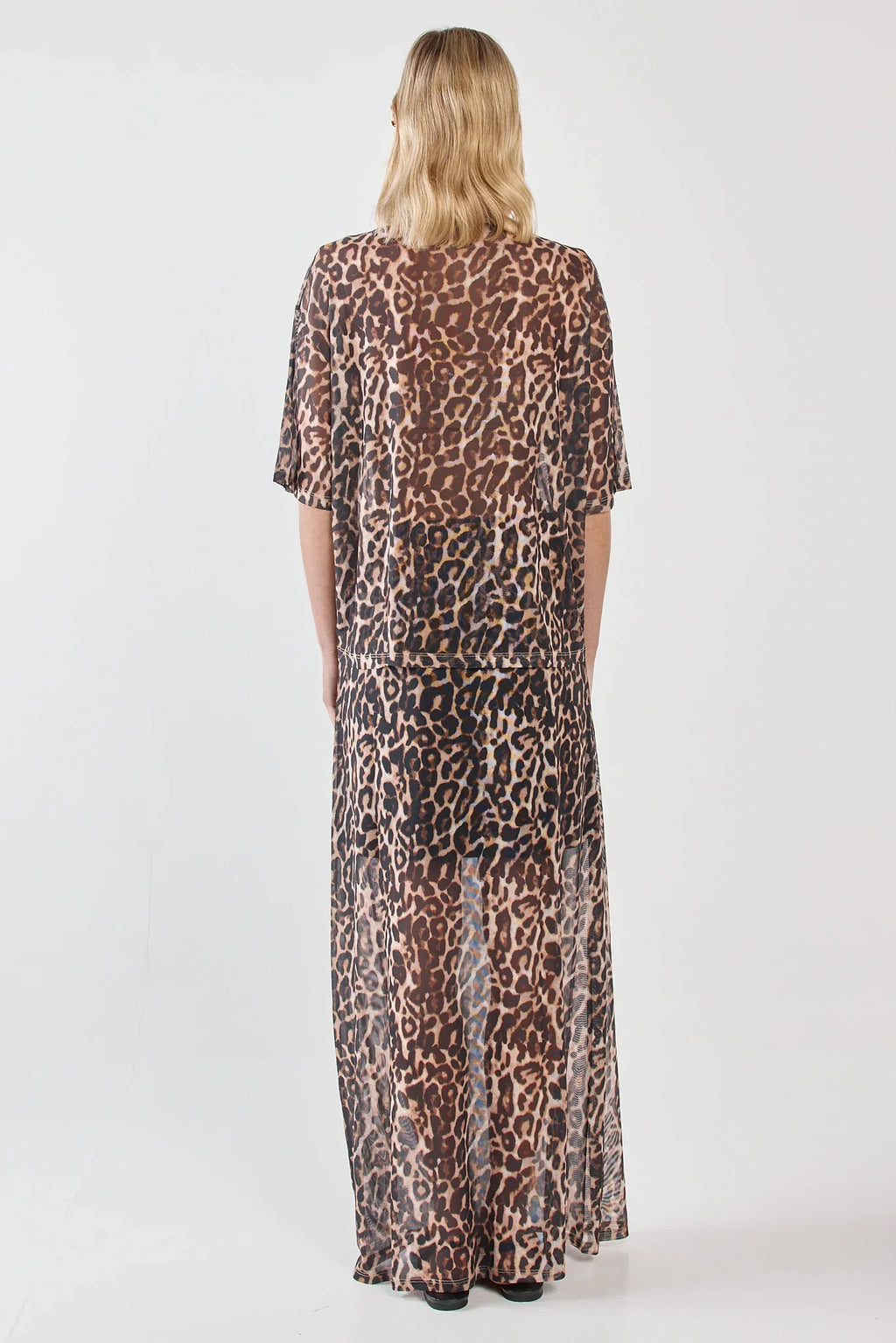 Oxley Print Mesh Tee - Animal Brown