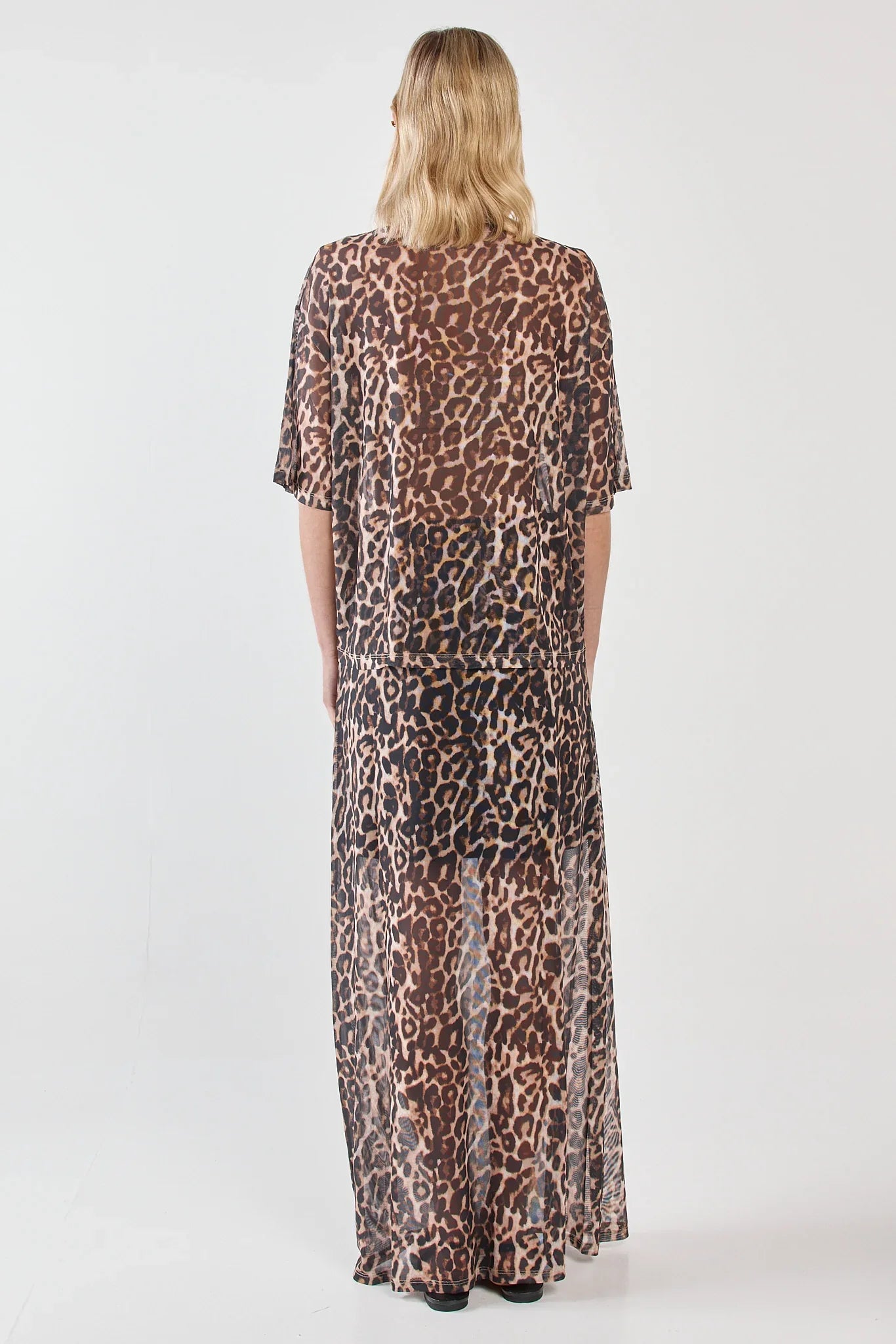 Oxley Print Mesh Tee - Animal Brown