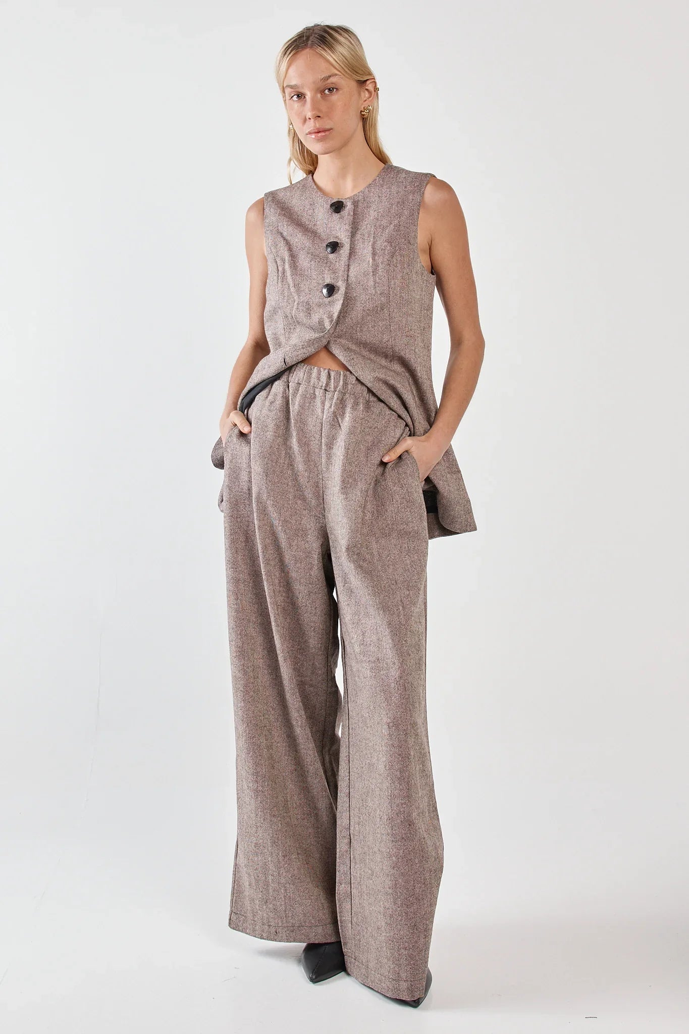 Thalia Pull On Pant - Chocolate Birdeye Brown