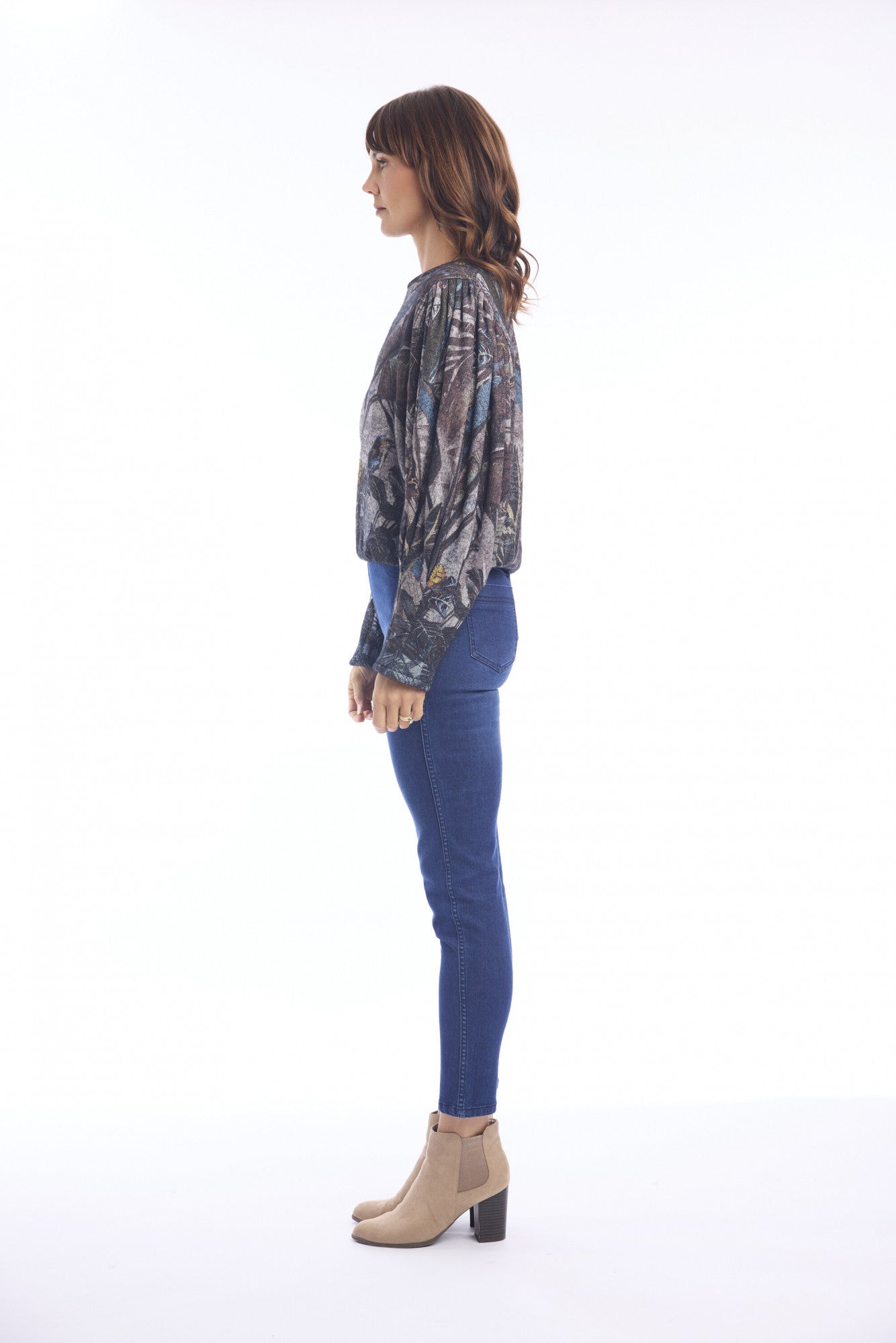 Gathered Sleeve Knit Jumper - Almasa