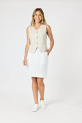 Lino Stitch Hem Skirt