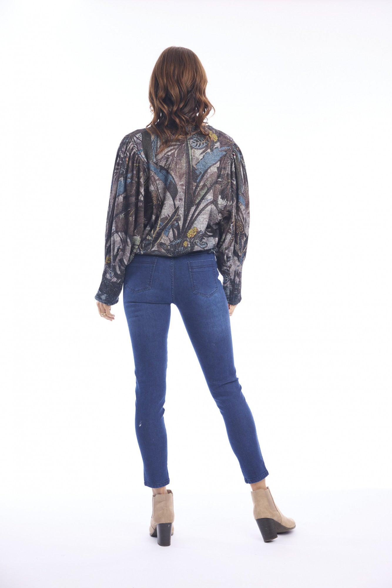 Gathered Sleeve Knit Jumper - Almasa