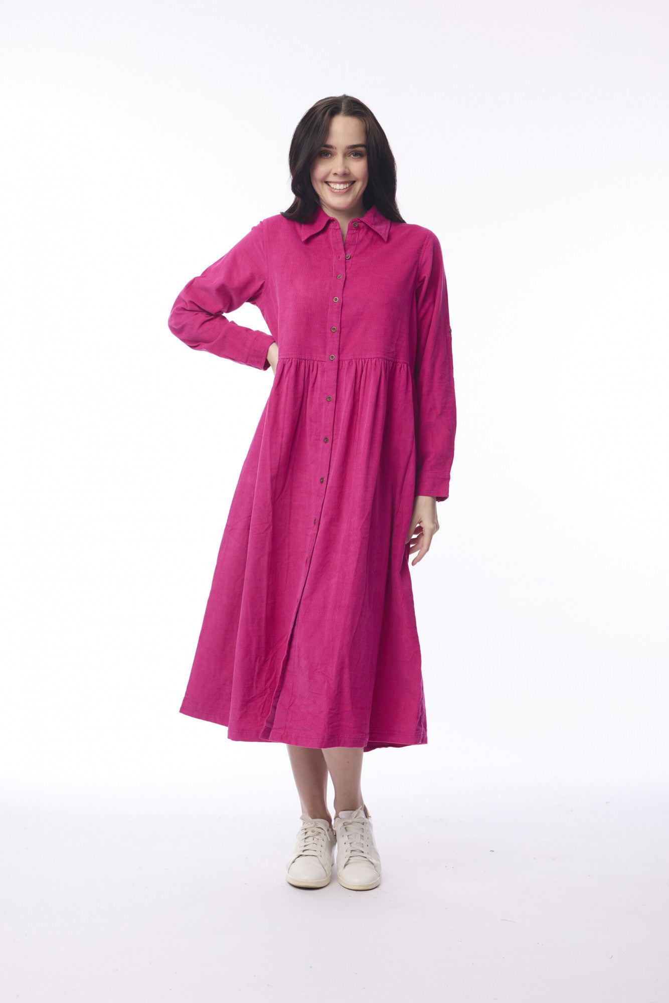 Cord Solid Dress