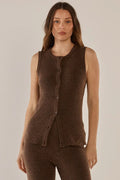 Shona Knit Vest - Espresso Brown