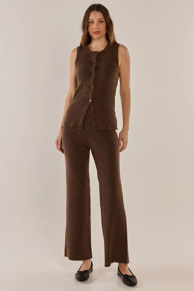 Shona Knit Vest - Espresso Brown