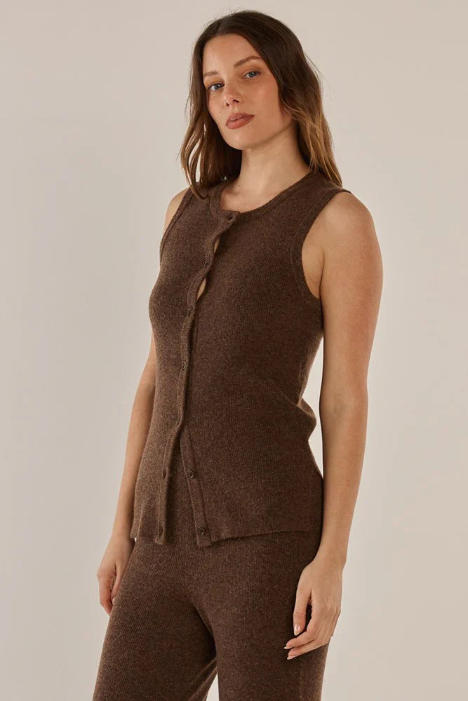 Shona Knit Vest - Espresso Brown