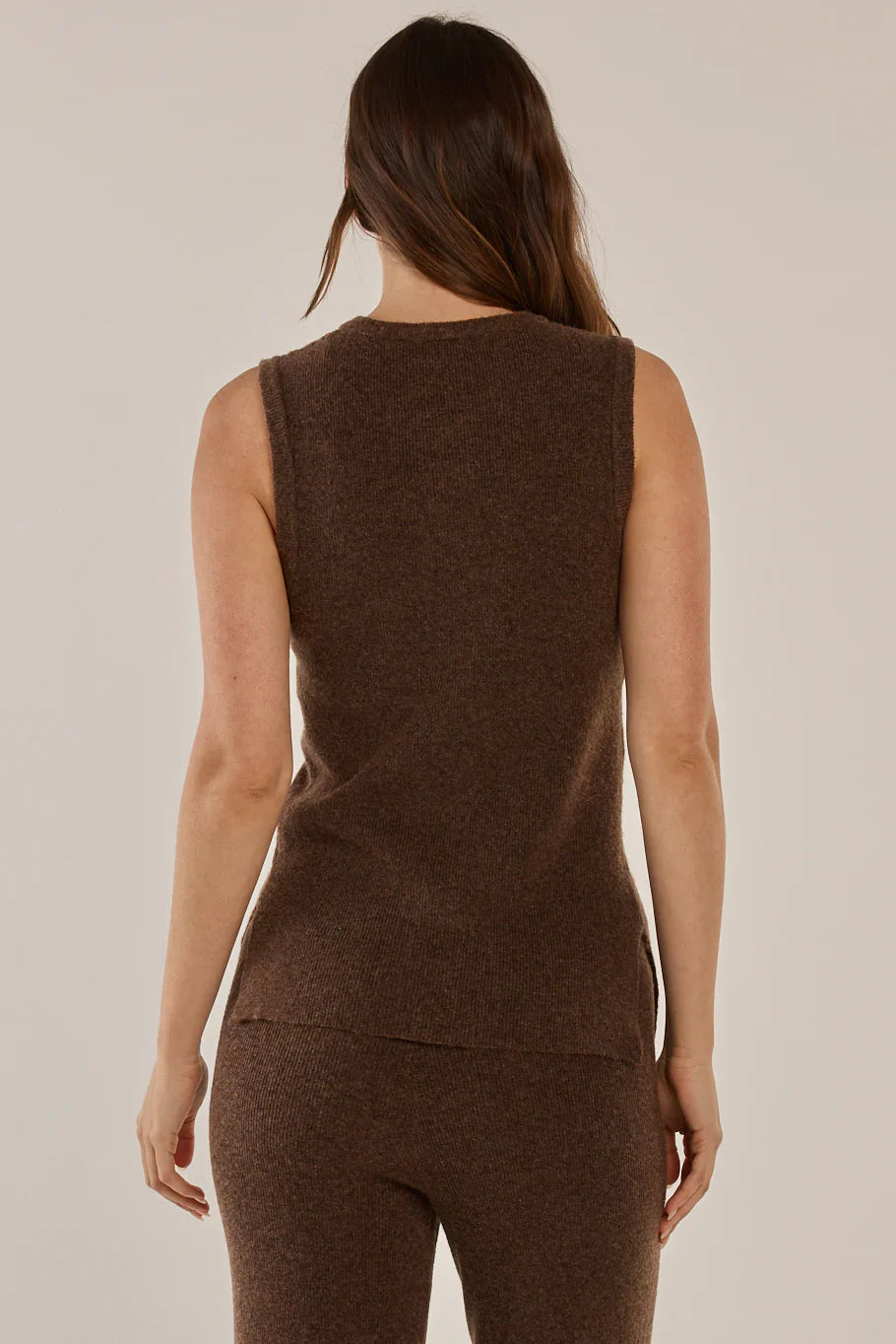 Shona Knit Vest - Espresso Brown