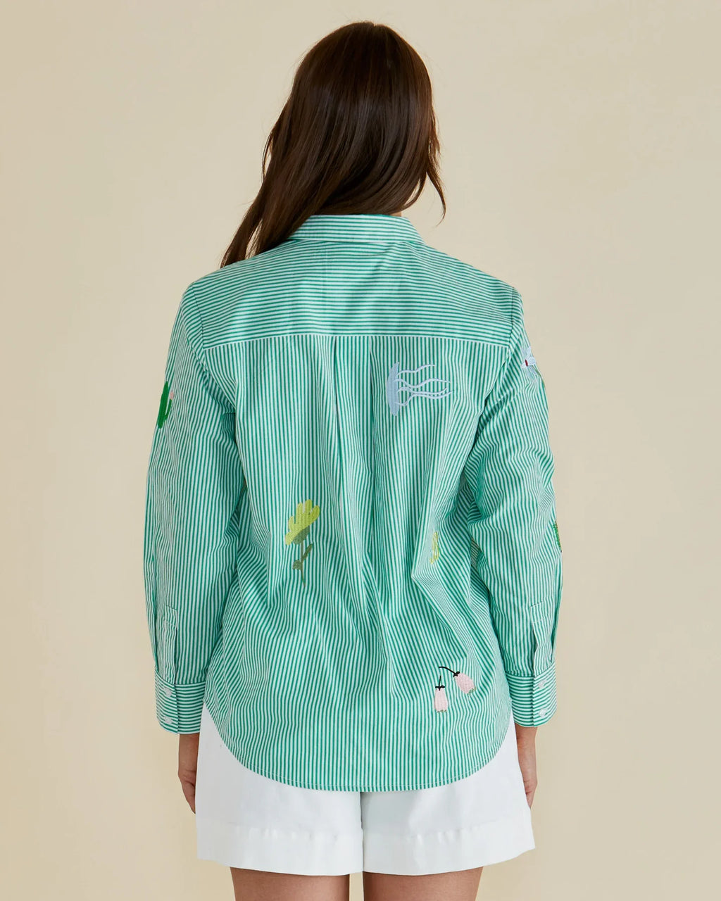 Jimmie Floral Shirt - Green Stripe