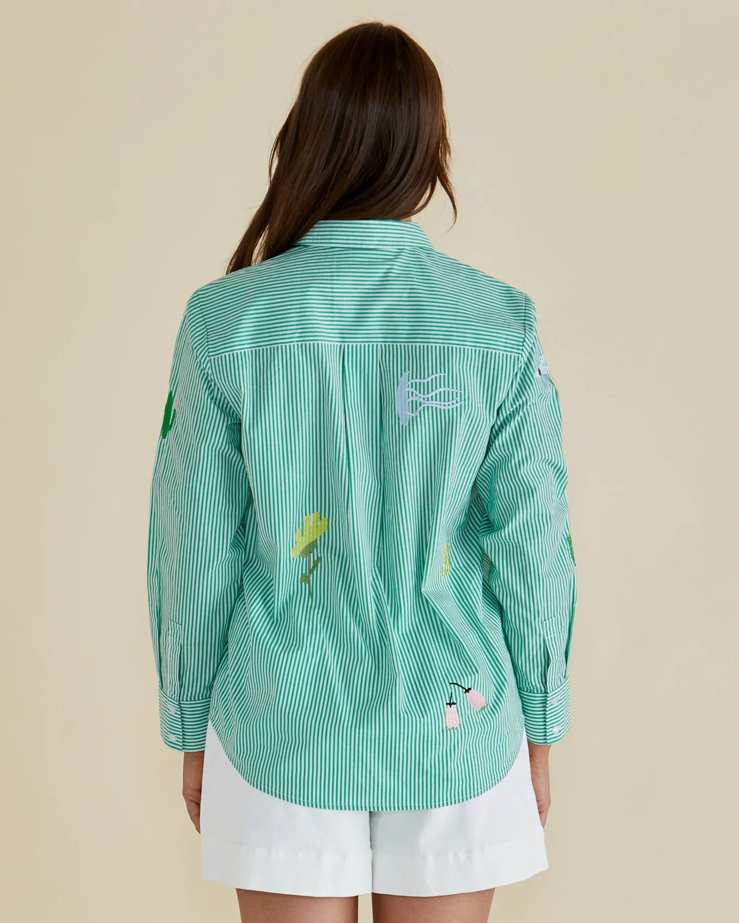 Jimmie Floral Shirt - Green Stripe