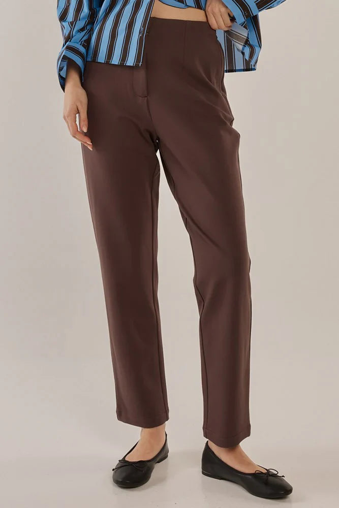 Paloma Straight Leg Pant - Chocolate Brown