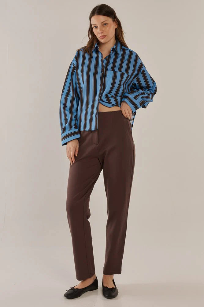Paloma Straight Leg Pant - Chocolate Brown