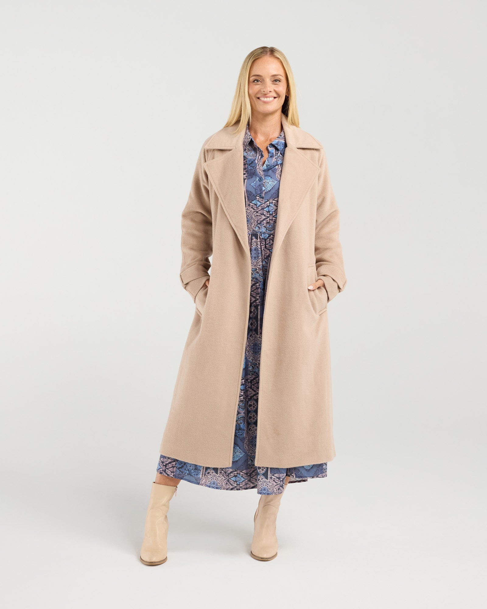 Camille Wool Blend Coat - Sable