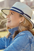 Canopy Bay Windsor Fedora - Ivory/Navy