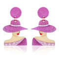 Hat Lady Earrings - Mauve