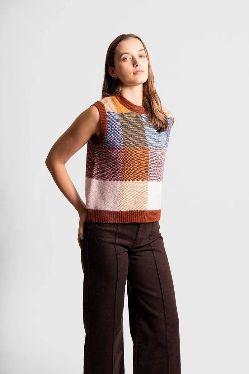 Birdseye Check Vest