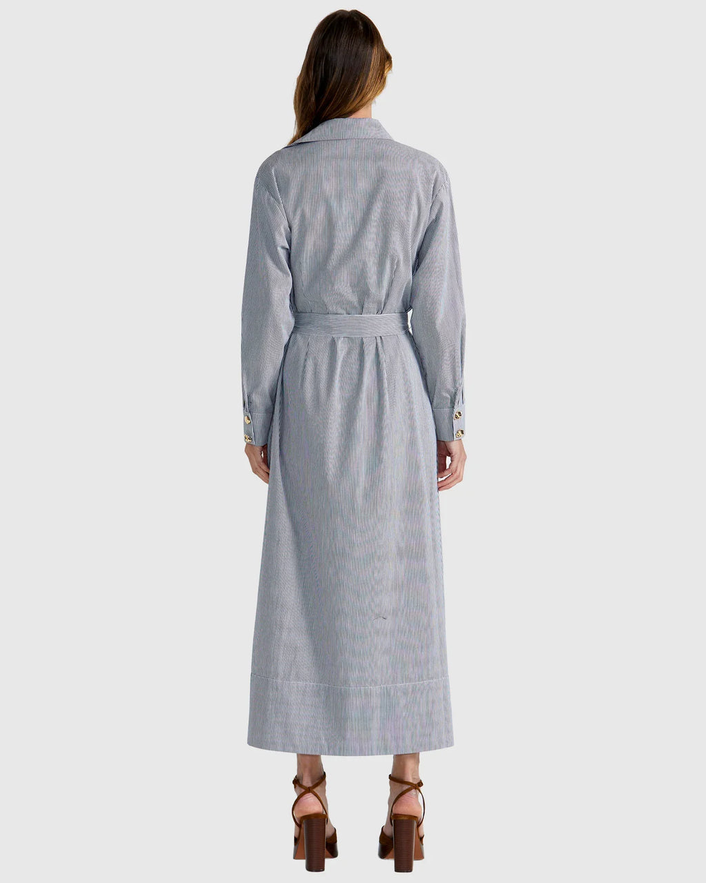 Madras Dress - Black/White Stripe