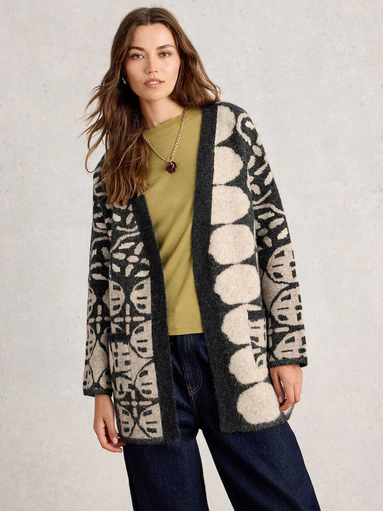 Jewel Longline Cardi - Nat Multi