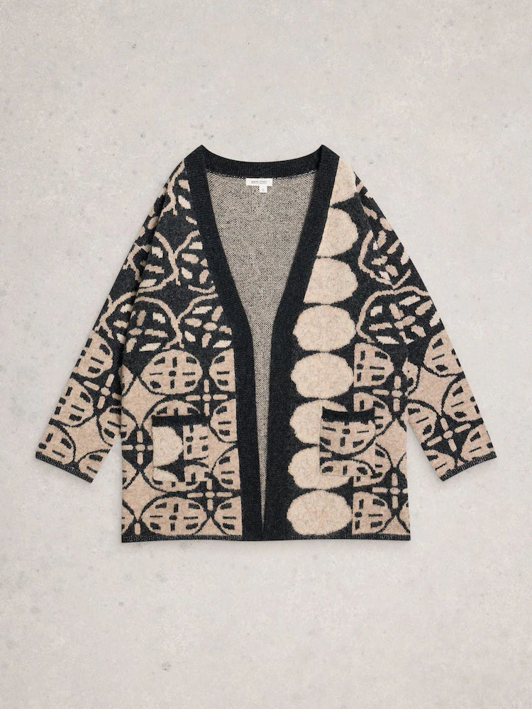 Jewel Longline Cardi - Nat Multi