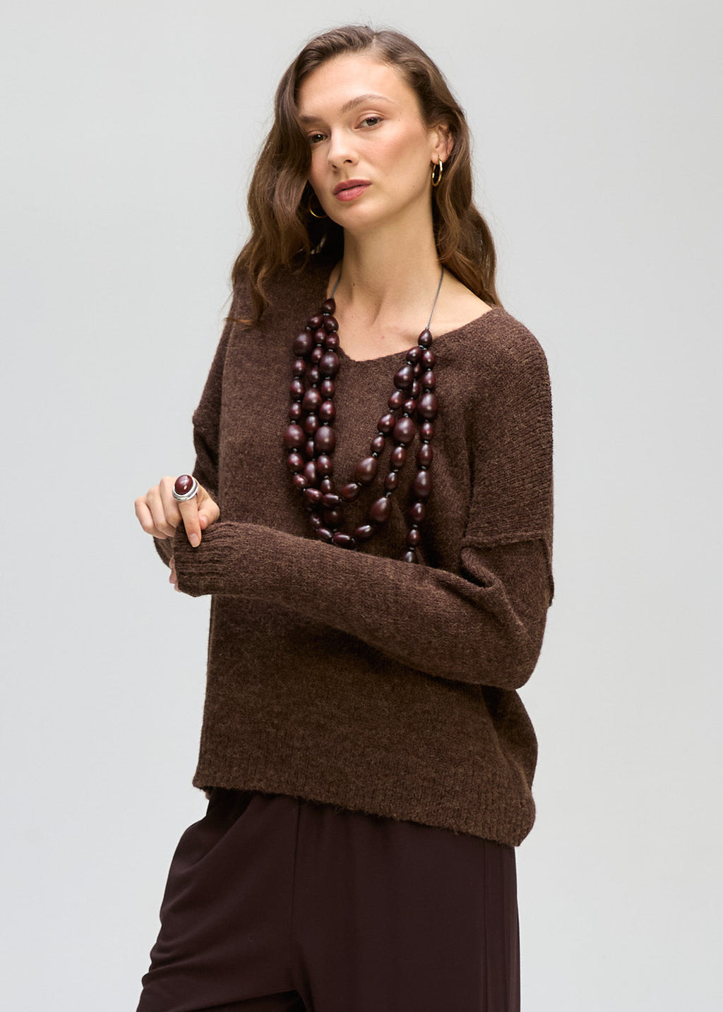 Fluffy V Neck Knit