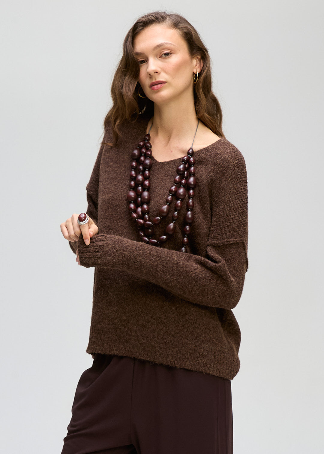 Fluffy V Neck Knit