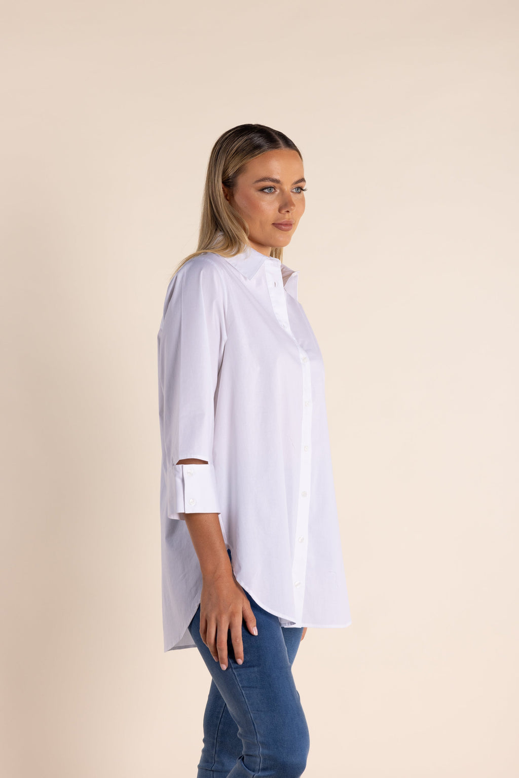 White Shirt w/Cuff Detail