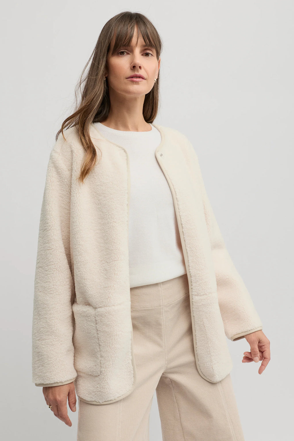 Yarra Trail Teddy Coat - Ecru