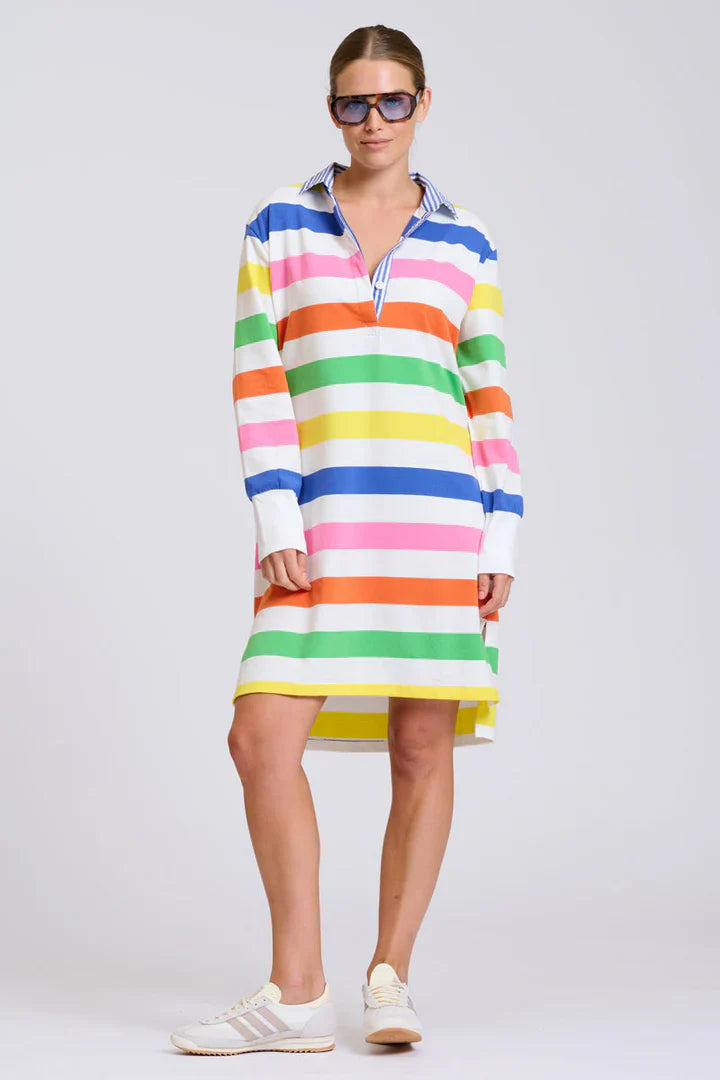 Rugby Summer Dress - Bright Stripe
