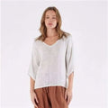 Estelle Hessian V-Neck Top