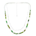 Bead & Chain Necklace - Silver/Green