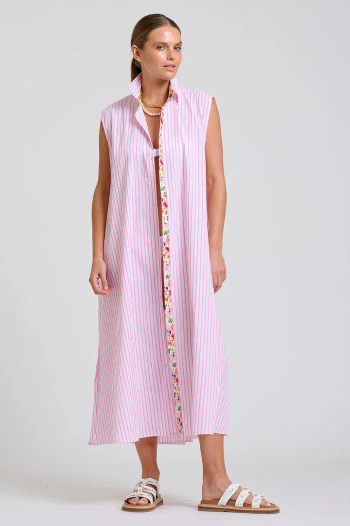 The Sloane Oversized Sleeveless Shirt Dress