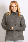 Charcoal Cowl Neck Jumper