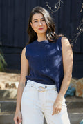 Reversible Jersey Vest in Indigo