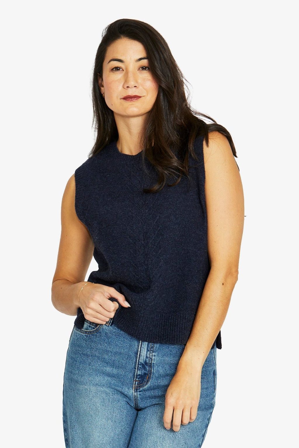 Reversible Jersey Vest in Indigo