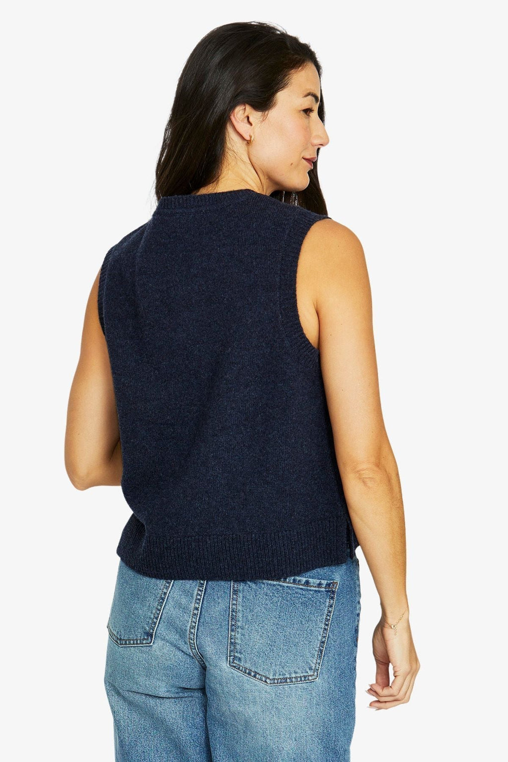Reversible Jersey Vest in Indigo